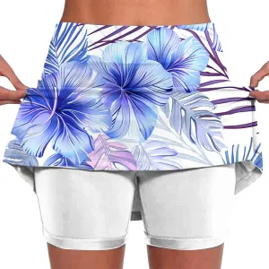 Skorts for Woman Fashion High Waist Floral Print Skirts Inner Shorts Summer Sports Running Skirt 2025 Gym Yoga Outfit