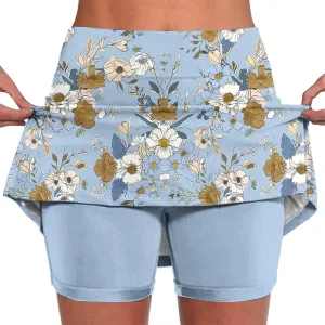 Skorts for Woman Fashion High Waist Floral Print Skirts Inner Shorts Summer Sports Running Skirt 2025 Gym Yoga Outfit