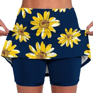 Skorts for Woman Fashion High Waist Floral Print Skirts Inner Shorts Summer Sports Running Skirt 2025 Gym Yoga Outfit