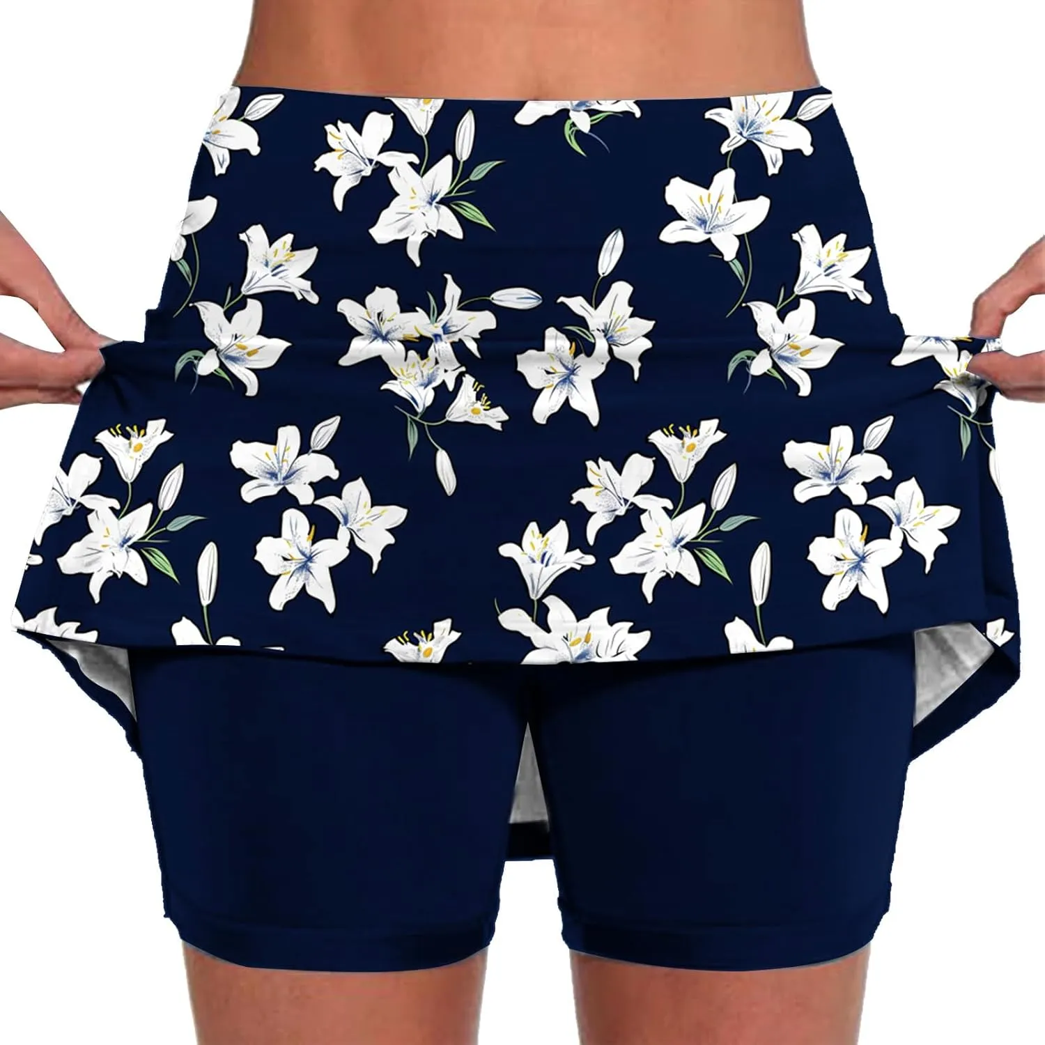 Skorts for Woman Fashion High Waist Floral Print Skirts Inner Shorts Summer Sports Running Skirt 2025 Gym Yoga Outfit