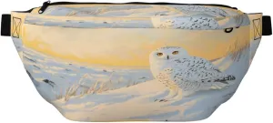 Snowy Owl In A Coastal Beach Snowy Fanny Pack For Women Man, Waist Belt Bag Crossbody For Sports Travel Hiking Running Jogging