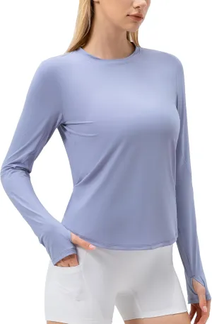 SPVISE Women's Long Sleeve Workout Shirts UPF 50  Running Hiking Yoga T-Shirt Tops Dry Fit UV Protection Rash Guard Sun Shirt