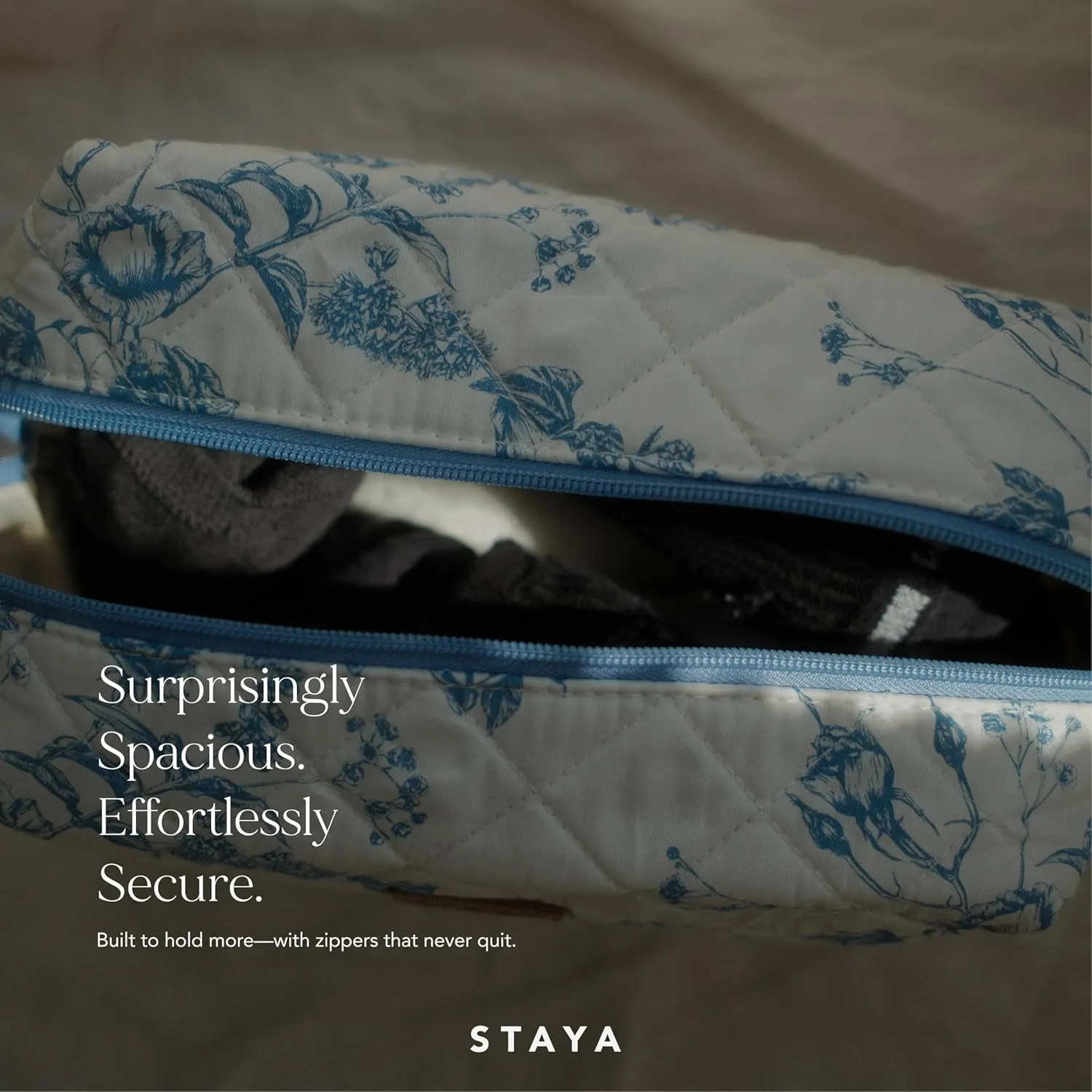 Staya Small Cosmetic Bag, Travel Toiletry Pouch - Coastal Grandma