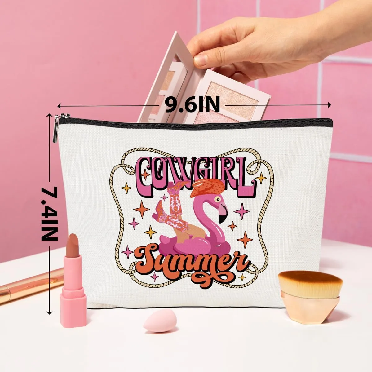 Summer Coastal Cowgirl Makeup Bag - Western Stuff Country Girl Gifts - Birthday & Christmas Friend Gifts - Western Cosmetic Bag