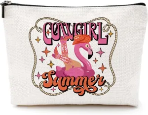 Summer Coastal Cowgirl Makeup Bag - Western Stuff Country Girl Gifts - Birthday & Christmas Friend Gifts - Western Cosmetic Bag
