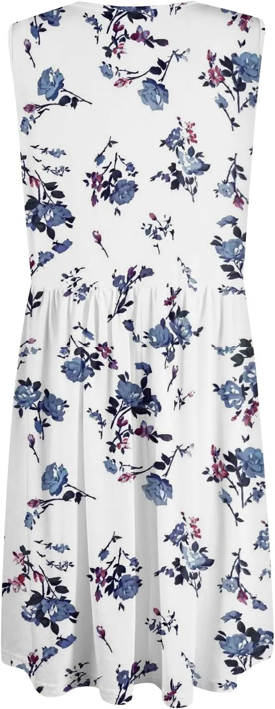 Summer Dresses for Women 2025 Cotton Sleeveless Wedding Guest Dresses Button Midi Boho Beach Vacation Sundress