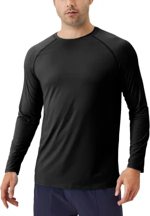 Sun Protection Shirts for Men UPF 50  Long Sleeve Rash Guard T-Shirt for Swimming Running Workout Hiking