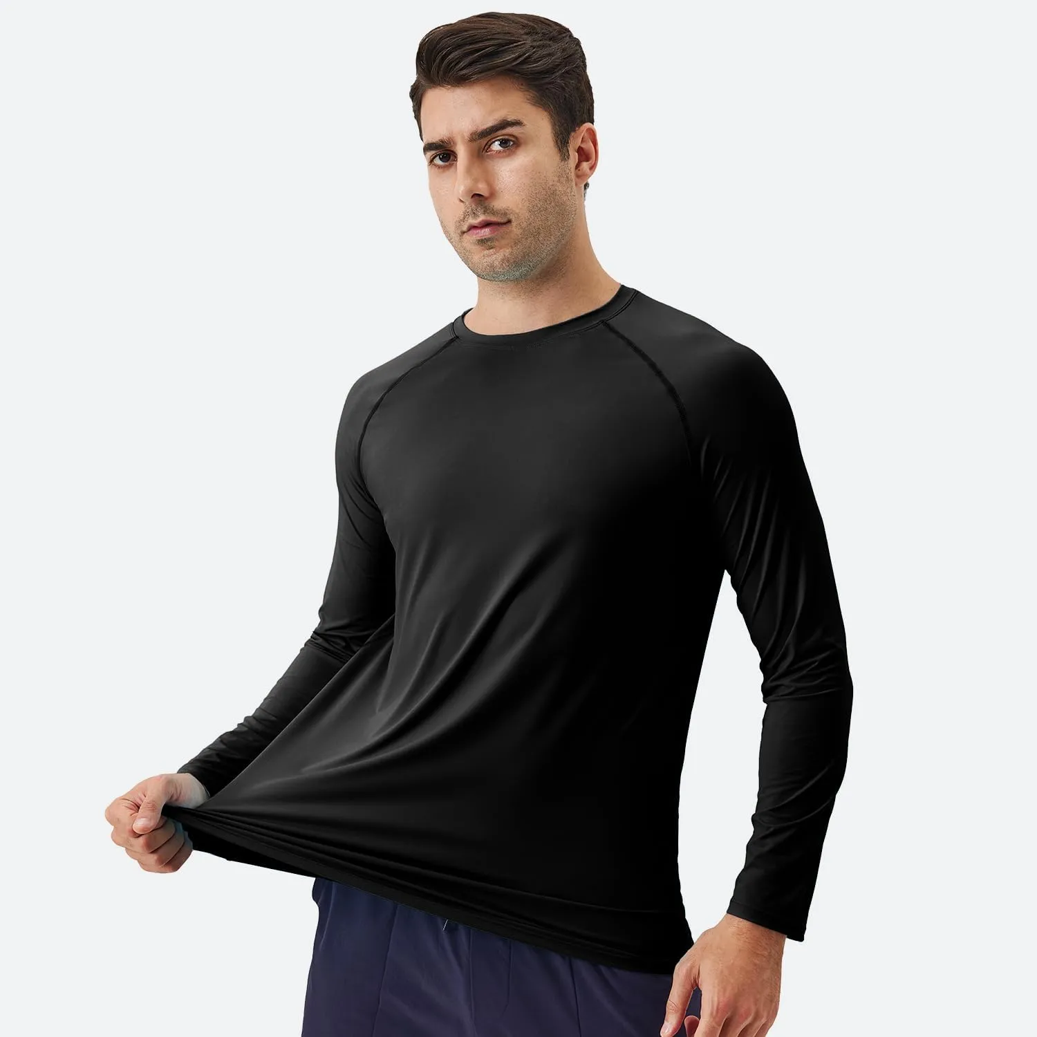 Sun Protection Shirts for Men UPF 50  Long Sleeve Rash Guard T-Shirt for Swimming Running Workout Hiking