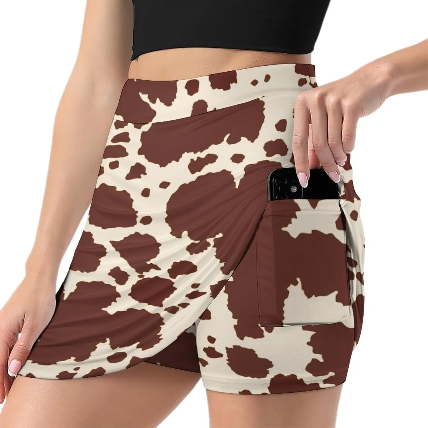 Supdreamc Women Tennis Skirts Inner Shorts Elastic Sports Golf Skorts with Pockets