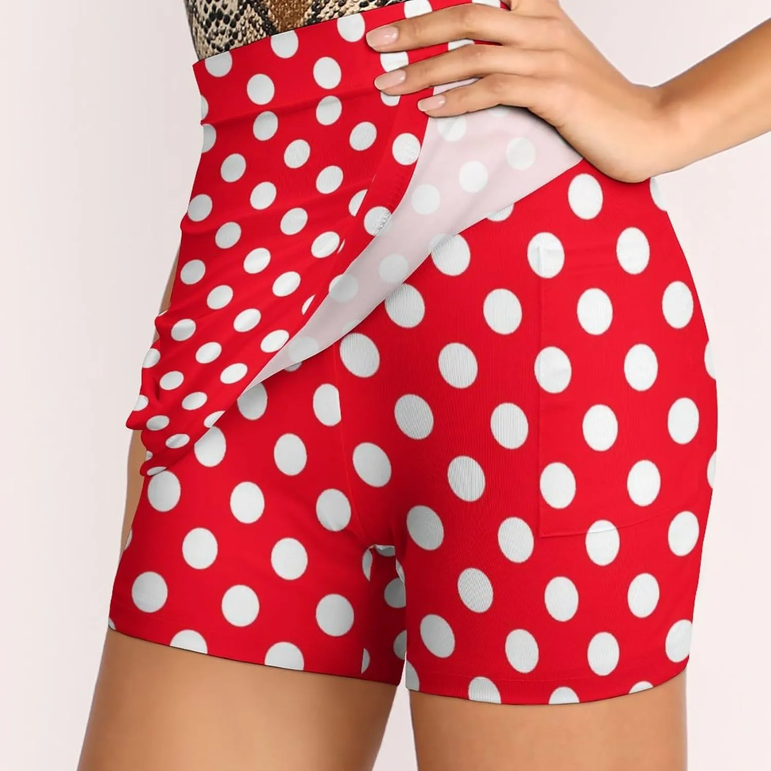 Supdreamc Women Tennis Skirts Inner Shorts Elastic Sports Golf Skorts with Pockets