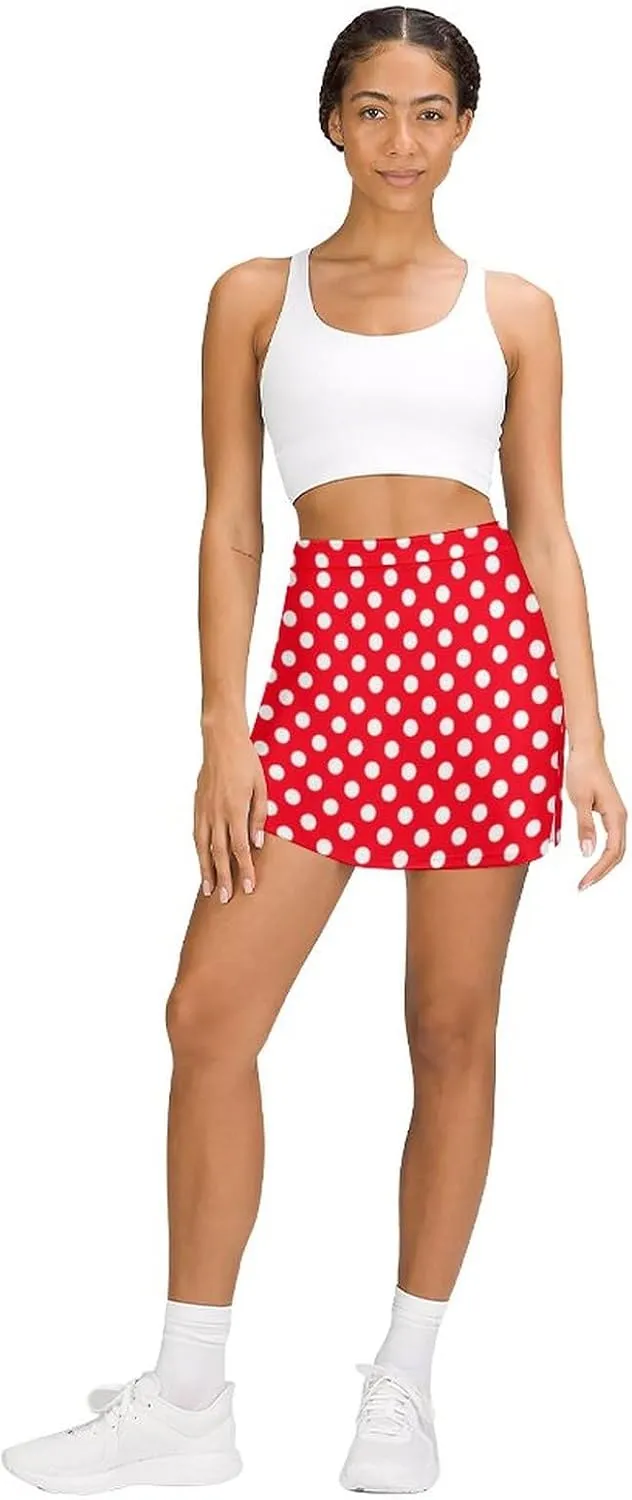 Supdreamc Women Tennis Skirts Inner Shorts Elastic Sports Golf Skorts with Pockets