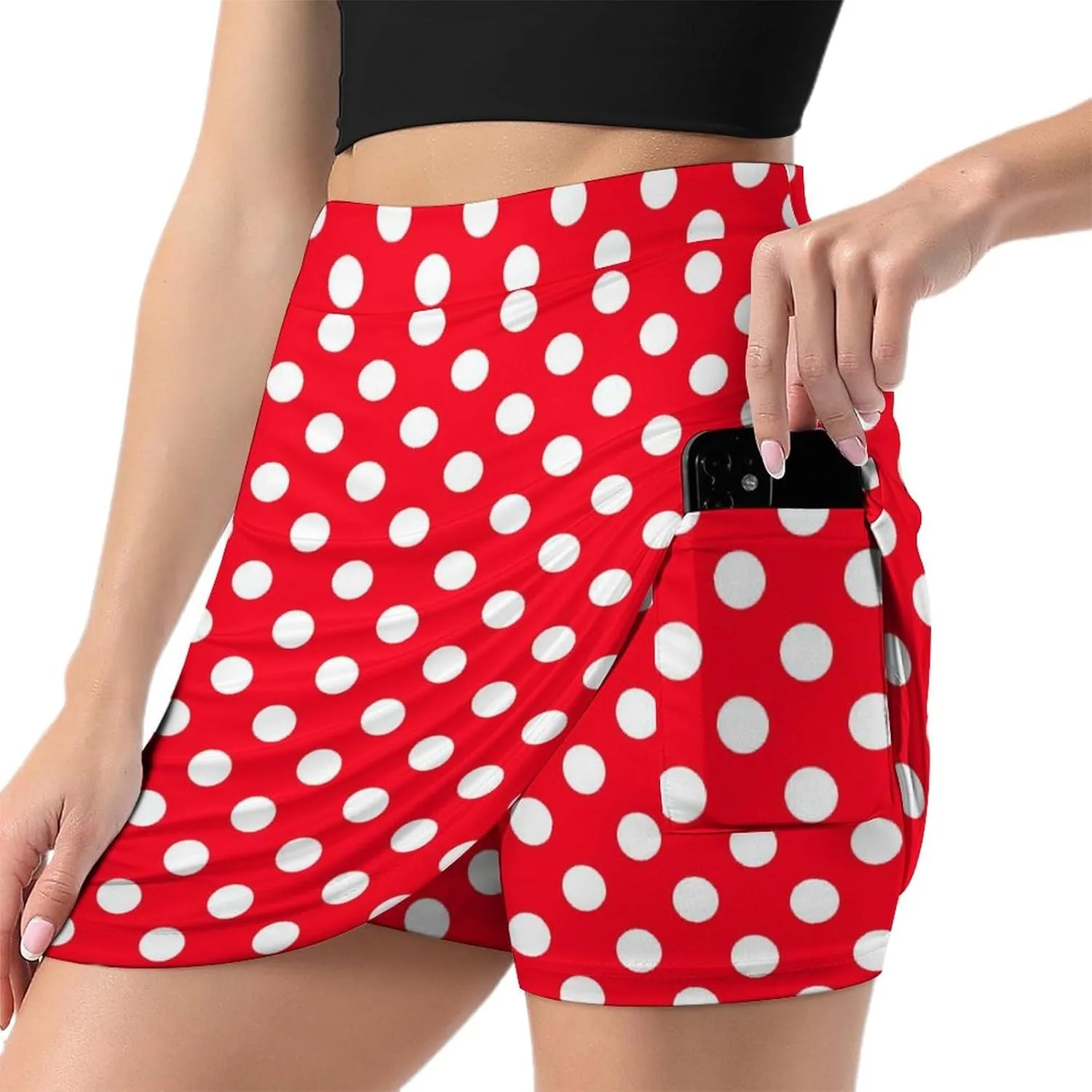 Supdreamc Women Tennis Skirts Inner Shorts Elastic Sports Golf Skorts with Pockets