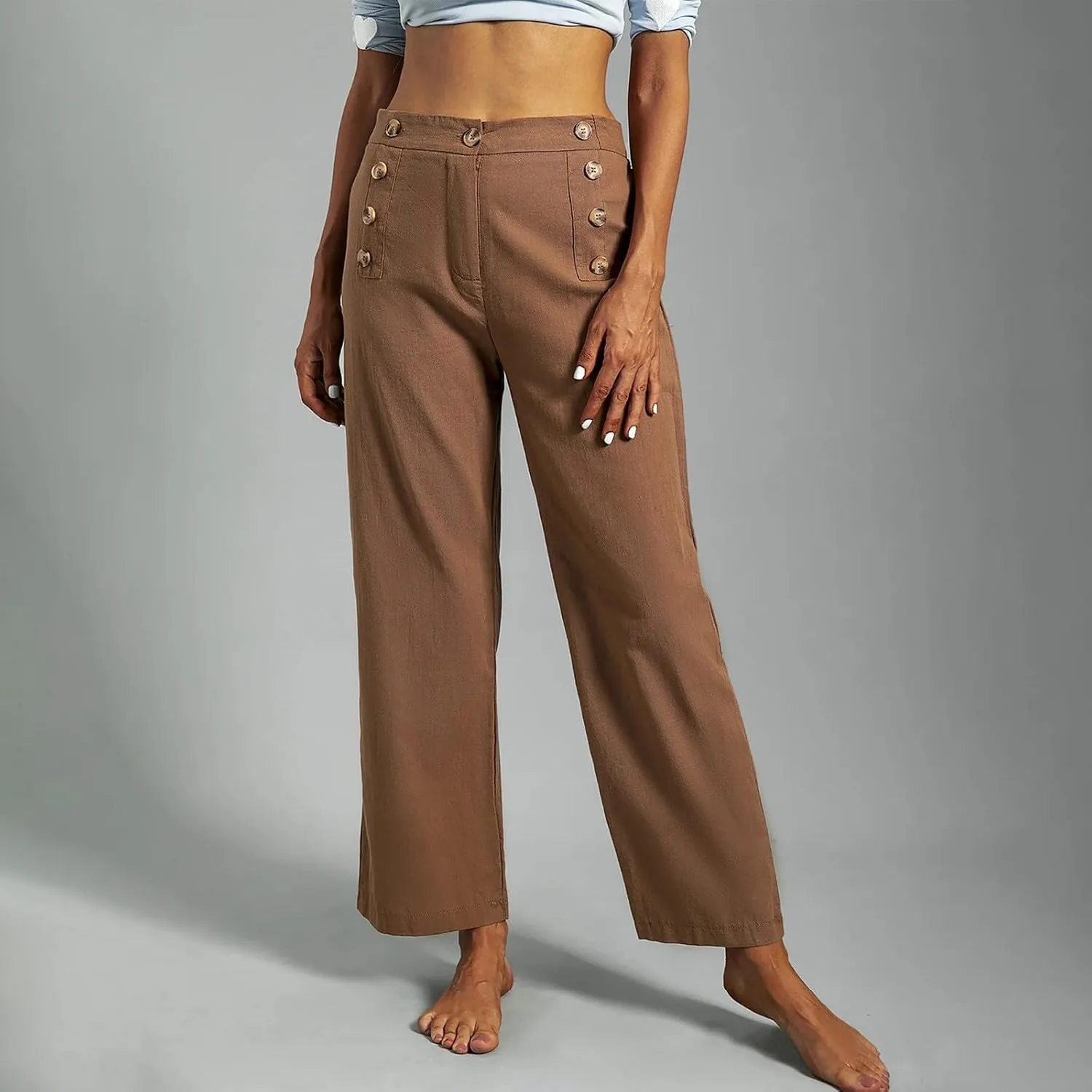 Sweats for Women Long Drawstring Casual Linen Elastic Women Leg Solid Cotton Pants Sports Athletic Lounge Pants with