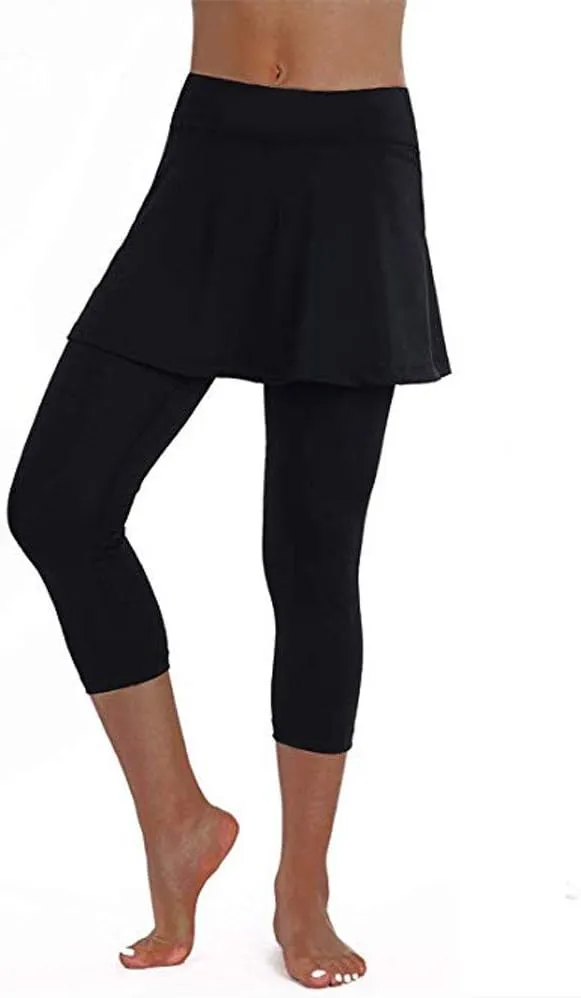Tennis Skirted Leggings with Pockets for Women Active Skort Athletic Ruffle Pleated Golf Skapri with Skirt 2025
