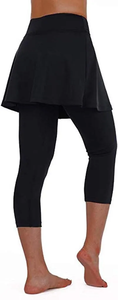 Tennis Skirted Leggings with Pockets for Women Active Skort Athletic Ruffle Pleated Golf Skapri with Skirt 2025