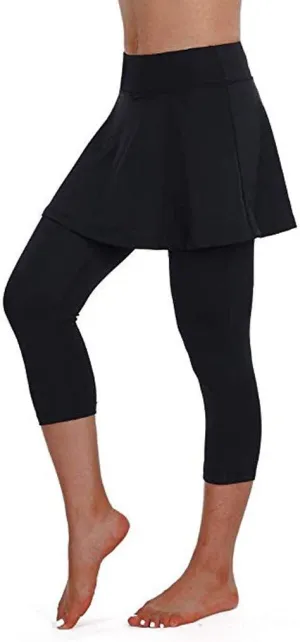 Tennis Skirted Leggings with Pockets for Women Active Skort Athletic Ruffle Pleated Golf Skapri with Skirt 2025