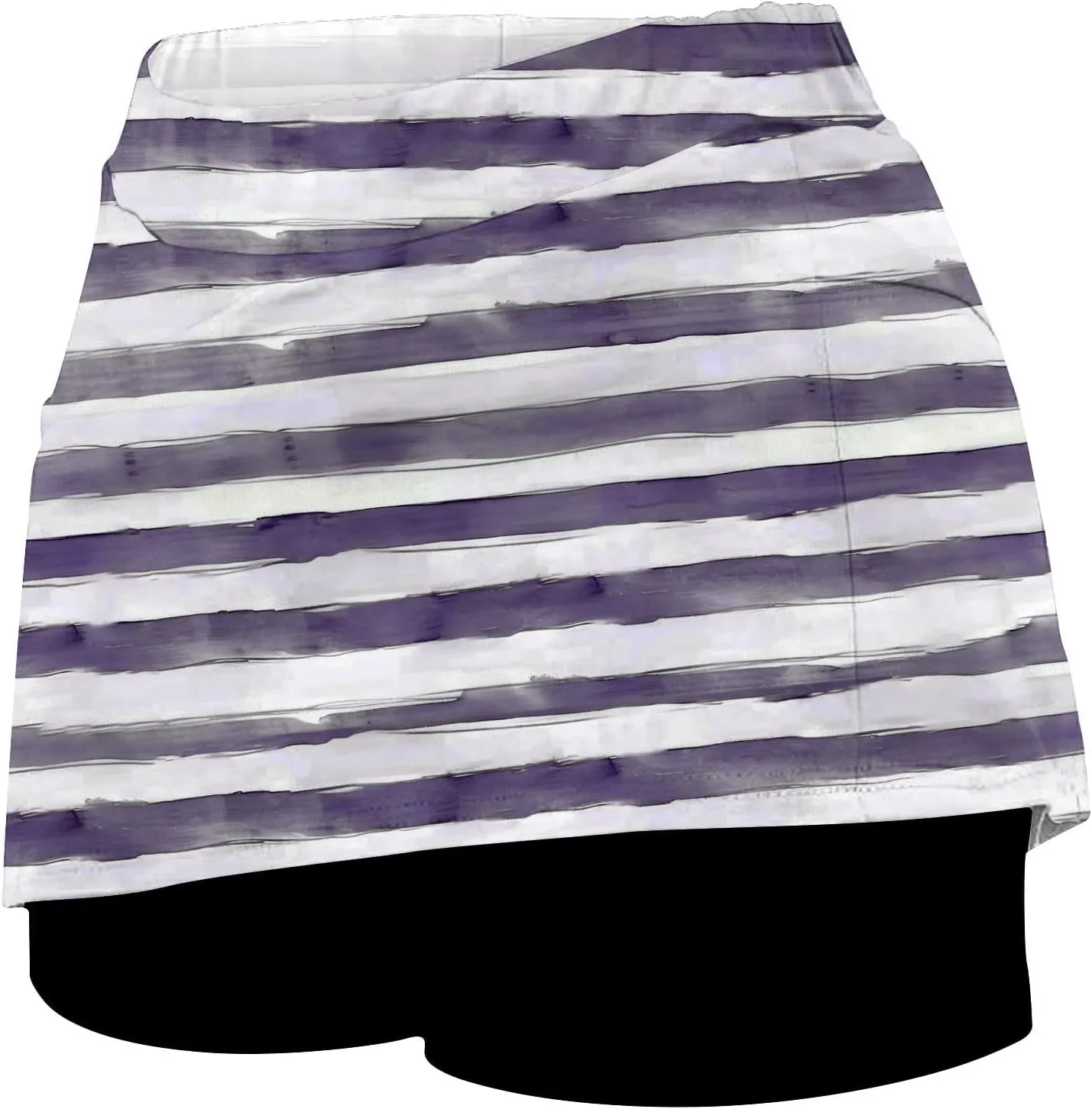 Tennis Skirts for Women with Shorts Fashion Striped Casual A-Line Skorts Tummy Control Lightweight Sports Pants Skirt