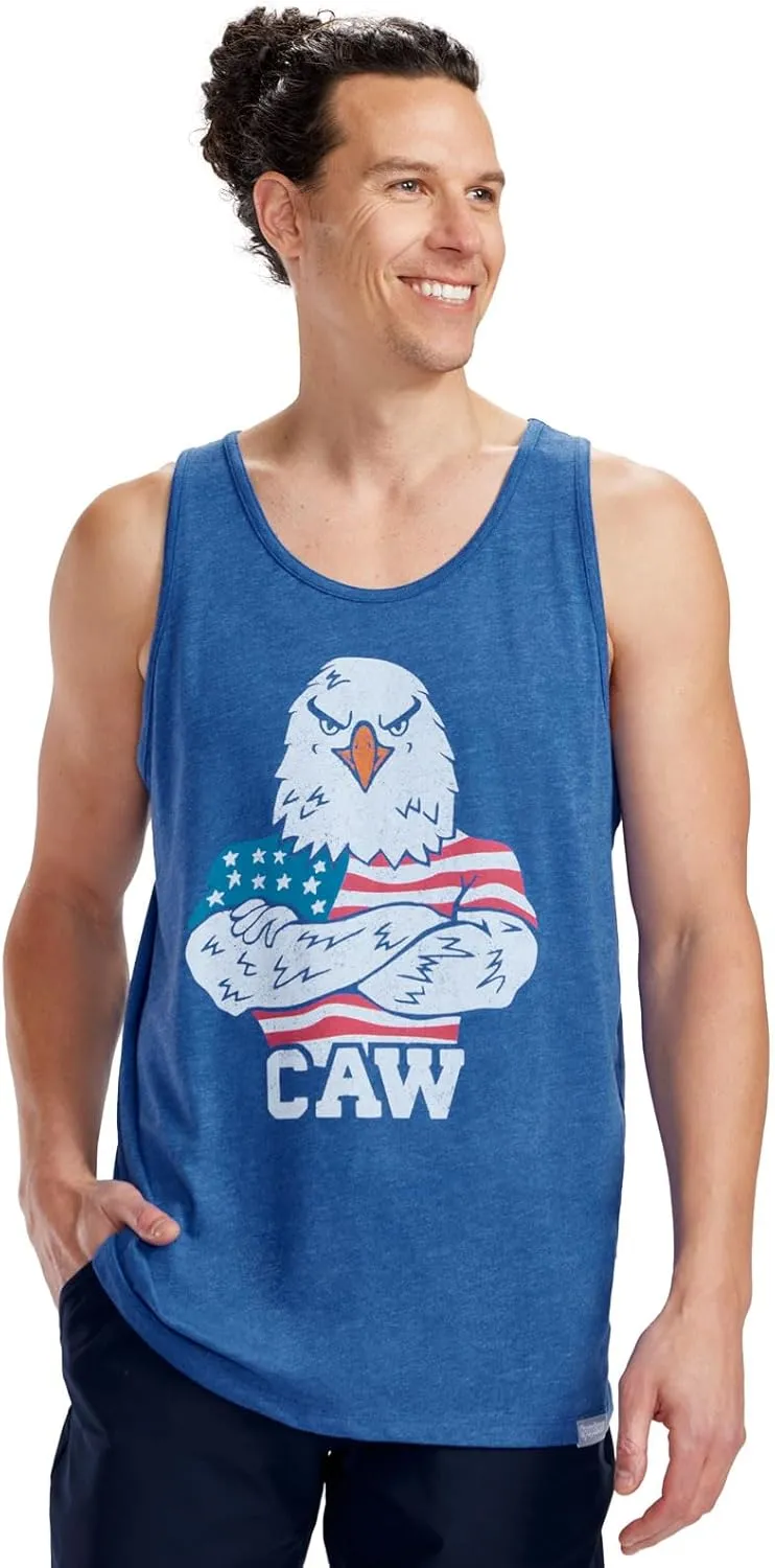 Tipsy Elves 4th of July Tank Tops Mens USA Sleeveless Shirts Retro Patriotic American Flag Tanks for Men