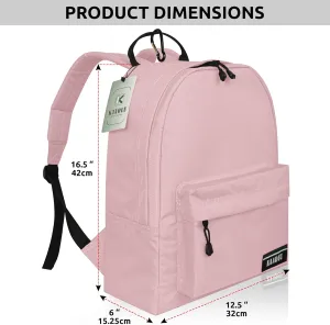 TRAVEL BACKPACK LIGHTWEIGHT CASUAL DAYPACK GYM BACKPACK LAPTOP BACKPACK SPORT BACKPACK RUCKSACK CAMPING BACKPACK 16.5 (Baby Pink)