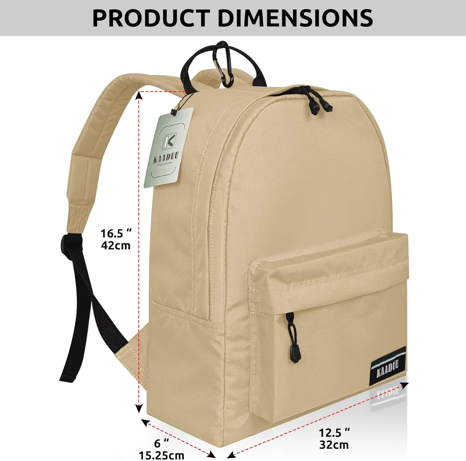 TRAVEL BACKPACK LIGHTWEIGHT CASUAL DAYPACK GYM BACKPACK LAPTOP BACKPACK SPORT BACKPACK RUCKSACK CAMPING BACKPACK 16.5 (Baige)