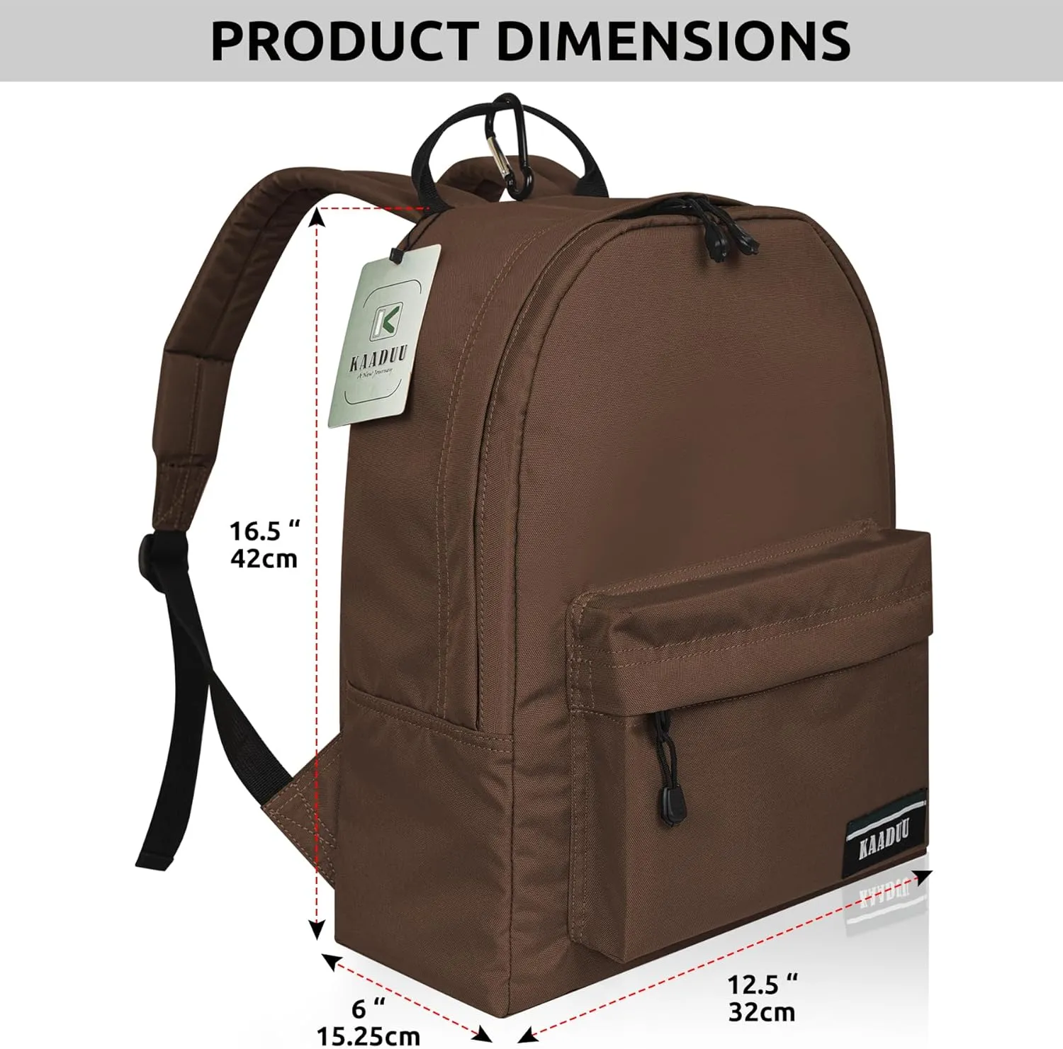TRAVEL BACKPACK LIGHTWEIGHT CASUAL DAYPACK GYM BACKPACK LAPTOP BACKPACK SPORT BACKPACK RUCKSACK CAMPING BACKPACK 16.5 (Brown)