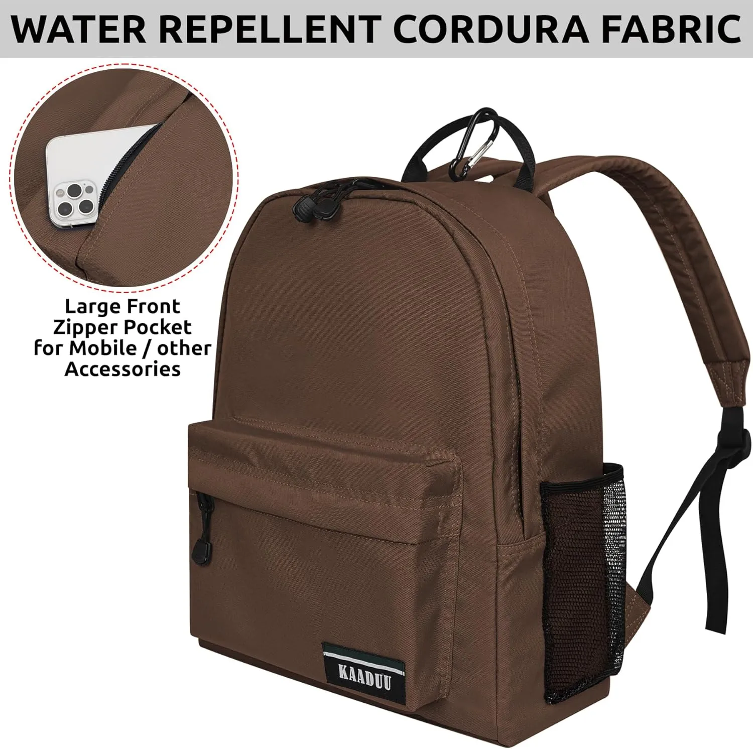TRAVEL BACKPACK LIGHTWEIGHT CASUAL DAYPACK GYM BACKPACK LAPTOP BACKPACK SPORT BACKPACK RUCKSACK CAMPING BACKPACK 16.5 (Brown)