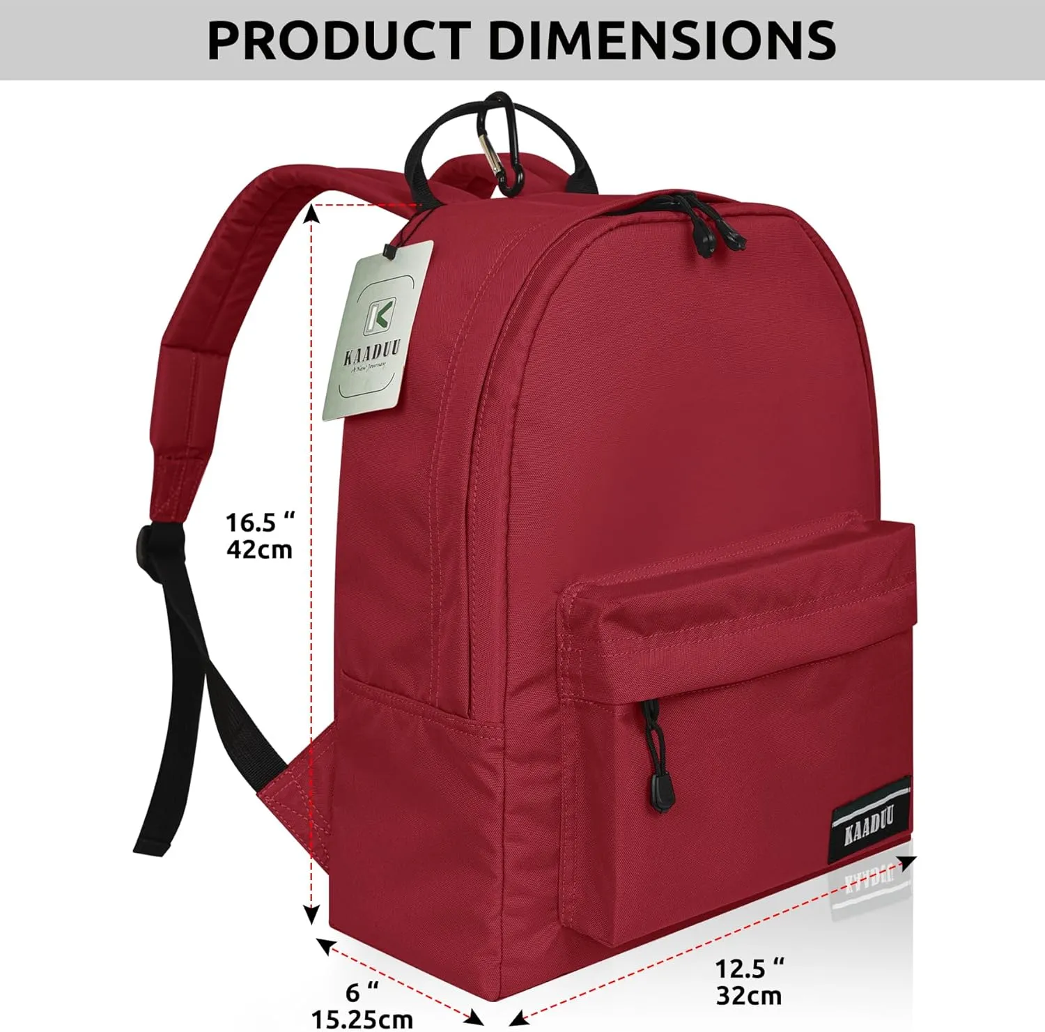 TRAVEL BACKPACK LIGHTWEIGHT CASUAL DAYPACK GYM BACKPACK LAPTOP BACKPACK SPORT BACKPACK RUCKSACK CAMPING BACKPACK 16.5 (Burgundy)