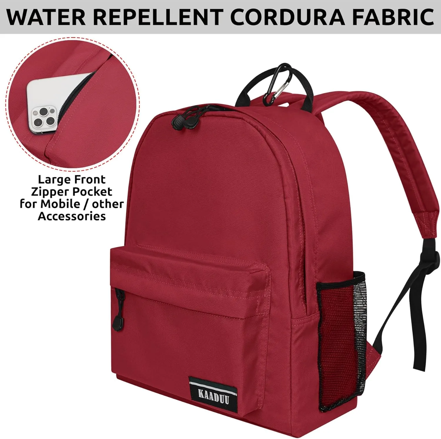 TRAVEL BACKPACK LIGHTWEIGHT CASUAL DAYPACK GYM BACKPACK LAPTOP BACKPACK SPORT BACKPACK RUCKSACK CAMPING BACKPACK 16.5 (Burgundy)