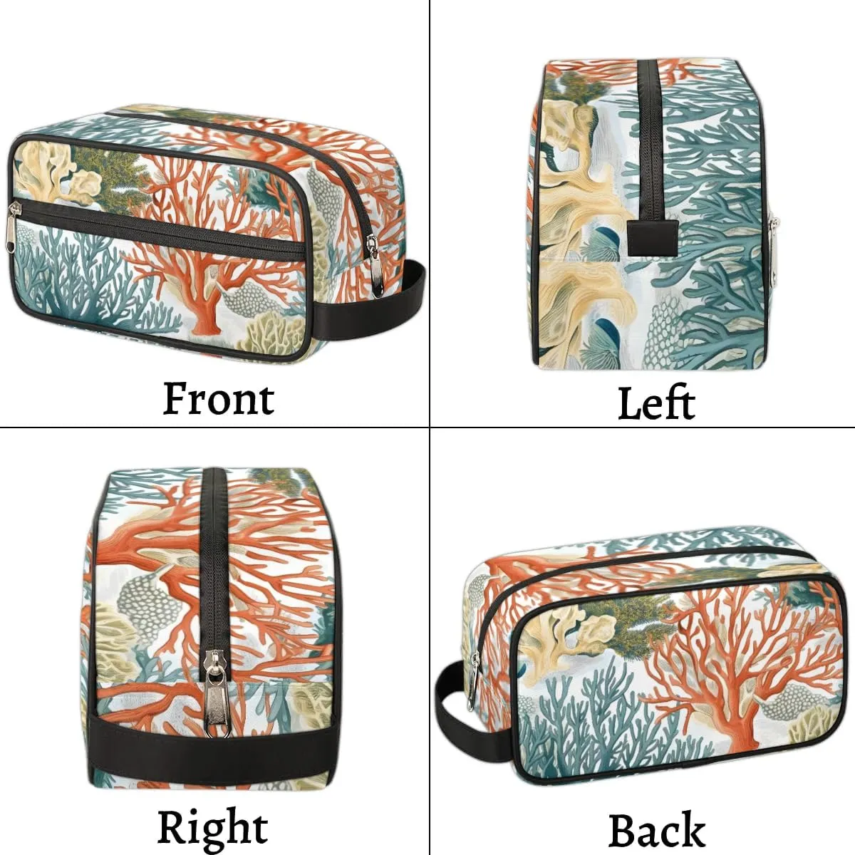 Travel Toiletry Bag for Women Men Coastal Coral Hanging Cosmetic Bag Waterproof Makeup Bag for Shaving Makeup Toothbrush & Travel Essentials