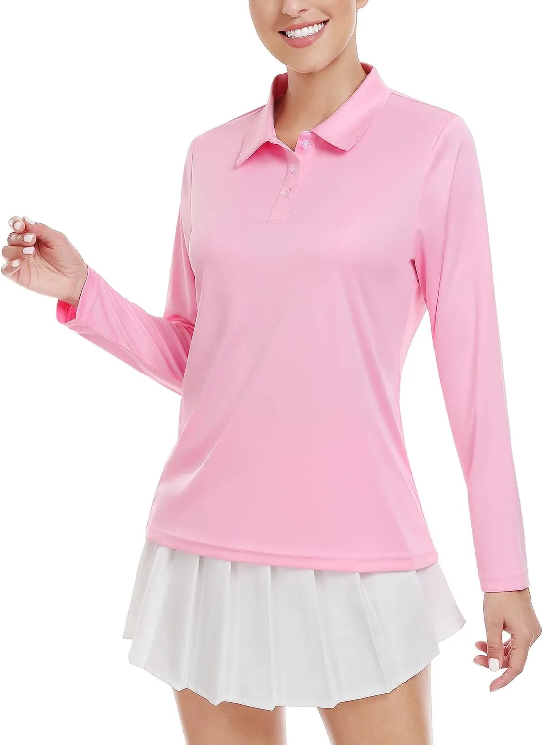 Ullnoy Lightweight Golf Shirts for Women Moisture Wicking Long Sleeve Polo Shirt Women Quick Dry Activewear Golf Tops Pack