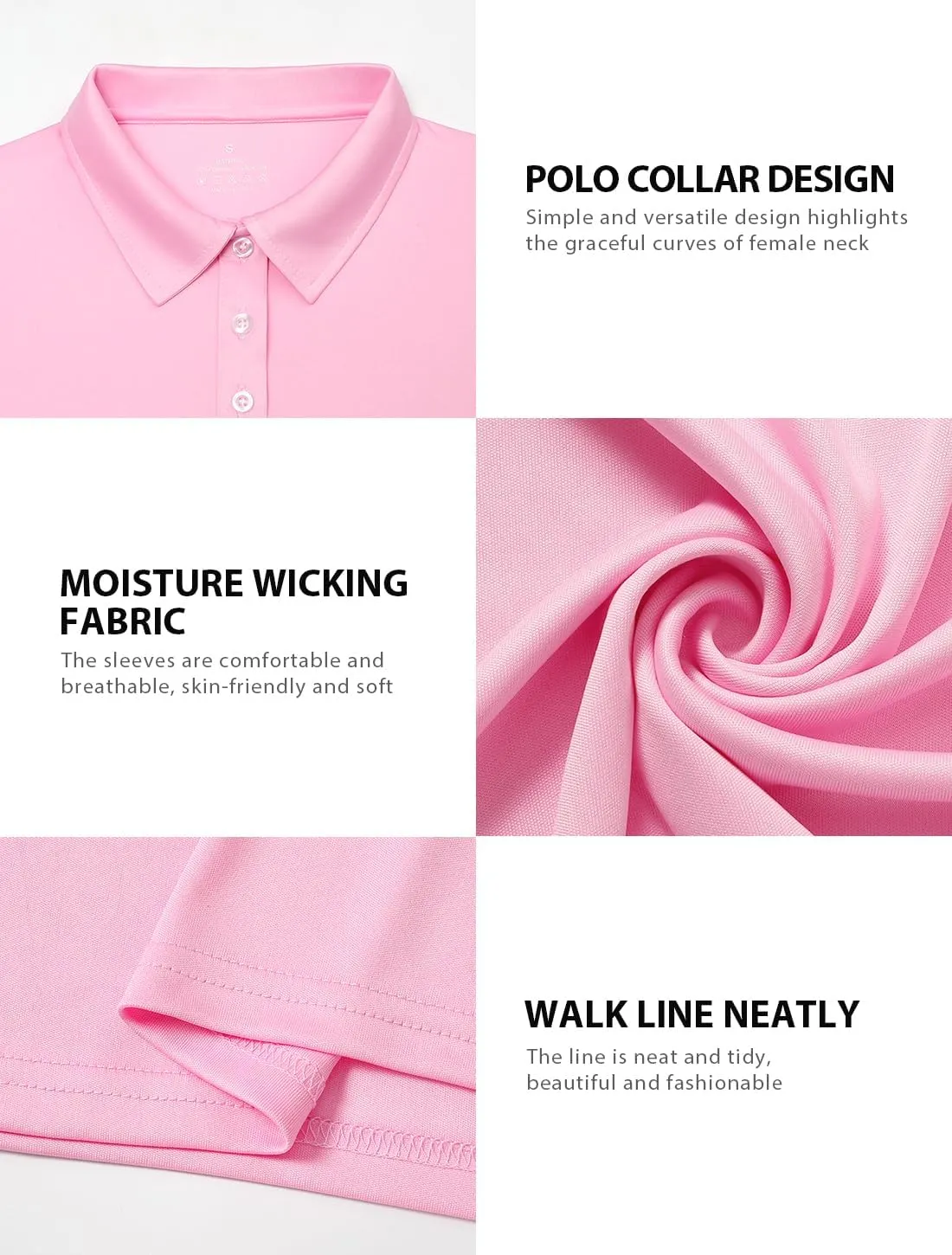 Ullnoy Lightweight Golf Shirts for Women Moisture Wicking Long Sleeve Polo Shirt Women Quick Dry Activewear Golf Tops Pack