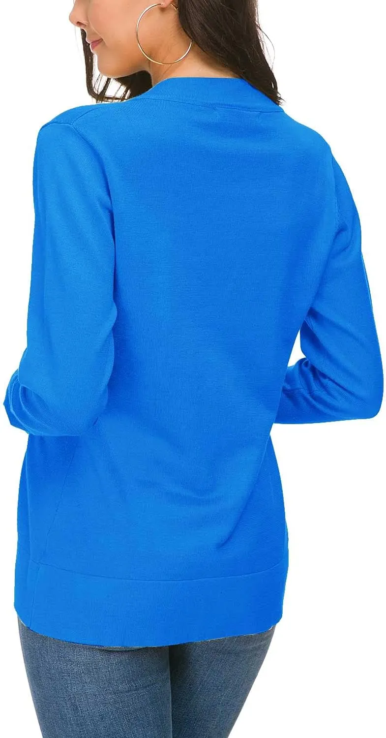 Urban CoCo Women's Long Sleeve Open Front Knit Cardigan Sweater