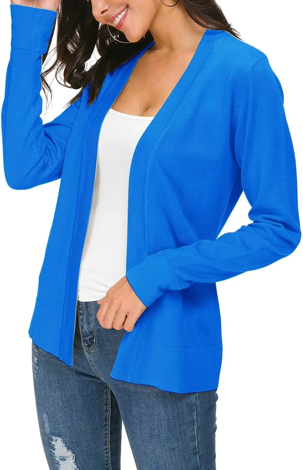 Urban CoCo Women's Long Sleeve Open Front Knit Cardigan Sweater