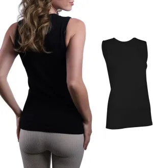 Valair Tank Top for Women, Sleeveless T-Shirt - Crew Neck 100% Cotton Athletic Undershirt, High Neck, Full Shoulder Design