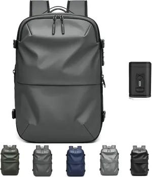 Velouette Mochila De Viaje, Veloussette Prestige Space Bag Vacuum Backpack Travel Anti Theft Lock Expandable Large Capacity (Dark grey, Large)