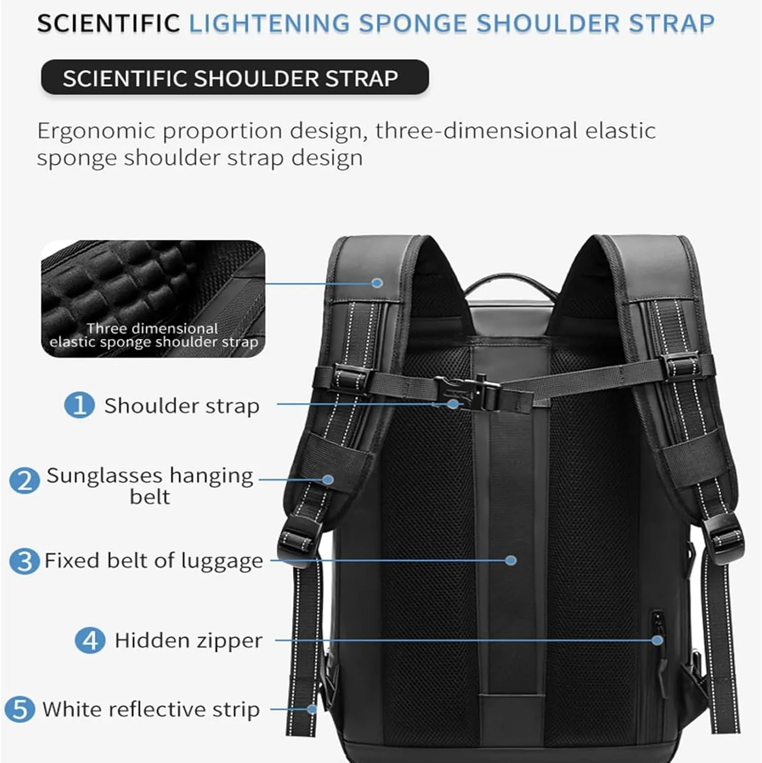 Velouette Mochila De Viaje, Veloussette Prestige Space Bag Vacuum Backpack Travel Anti Theft Lock Expandable Large Capacity (Dark grey, Large)