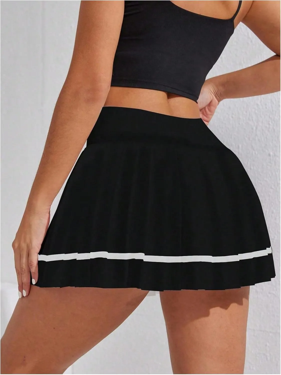 Verdusa Women's Tennis Pleated Athletic Skirts High Waisted Golf Skorts Skirt with Shorts
