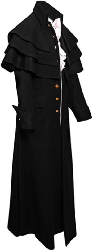 Vintage Trench Coat for Men Steampunk Jacket Overcoat Retro Victorian Frock Coat Uniform Long Tailcoat Halloween Costume