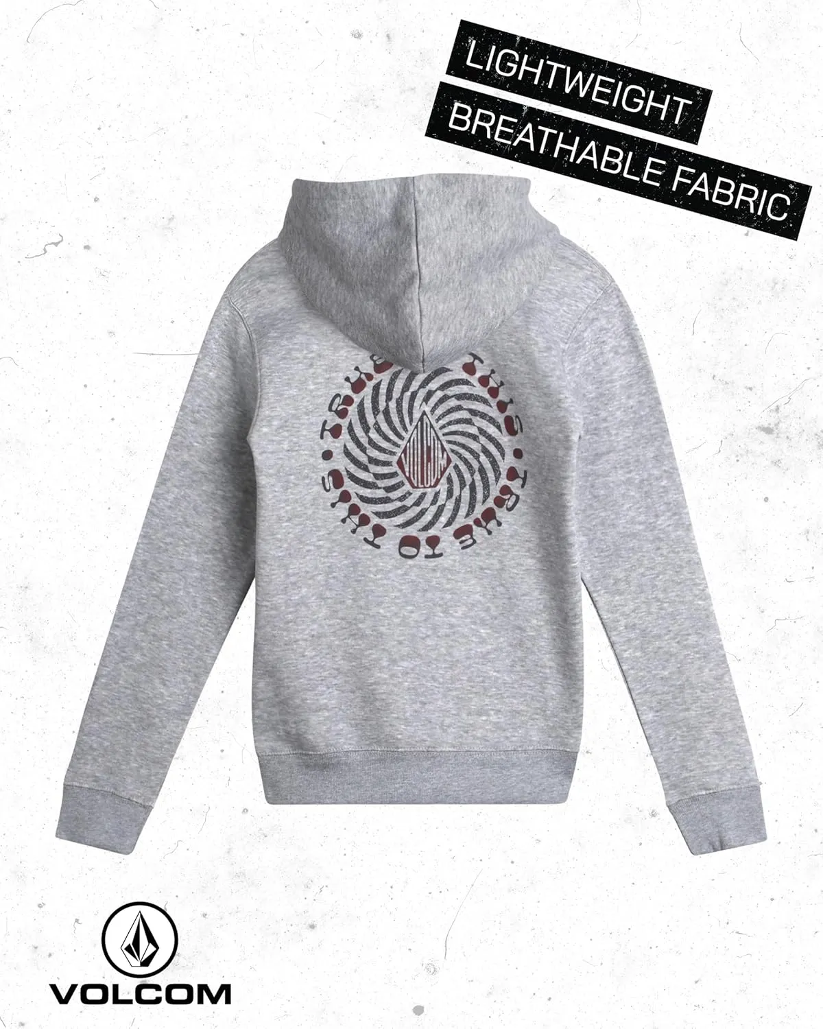 Volcom Boys' Hoodie - Fleece Full Zip Up Hoodie Sweatshirt with Back Graphic - Stylish Hooded Sweatshirt for Boys (8-16)