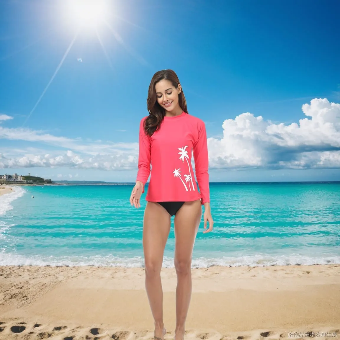 Wetopkim Womens Long Sleeve Rash Guard Swim Shirt Surfing Rashguard Tops Swimwear