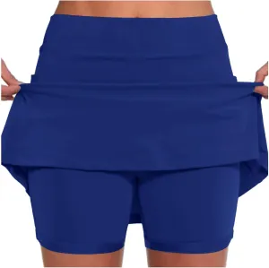 Women Athletic Skorts Workout Gym Running Skirted Shorts High Waisted Tennis Golf Skorts with Pockets