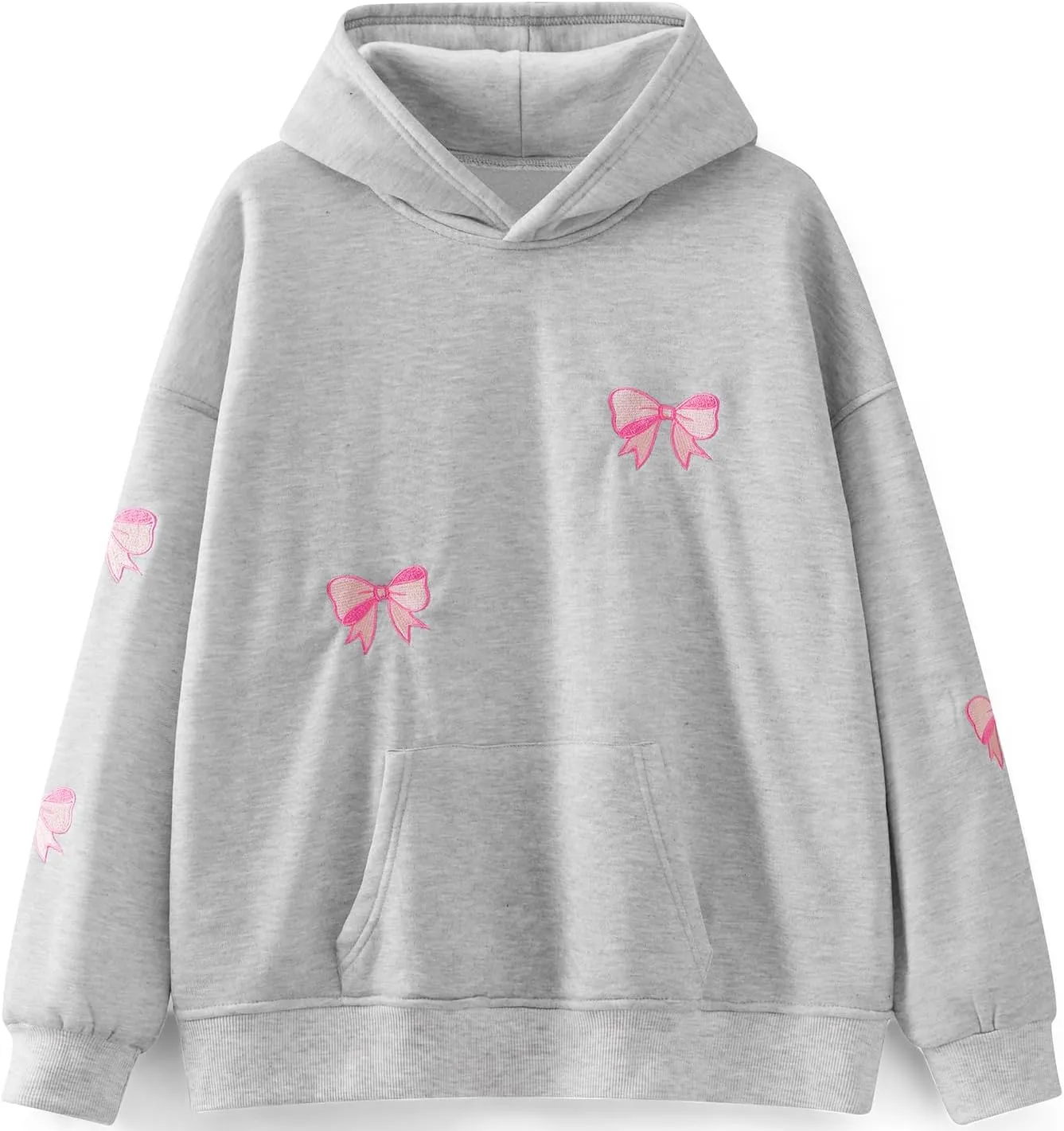 Women Floral Print Preppy Hoodies Y2k Long Sleeve Oversized Sweatshirt Aesthetic Flower Graphic Hooded Pullover Top