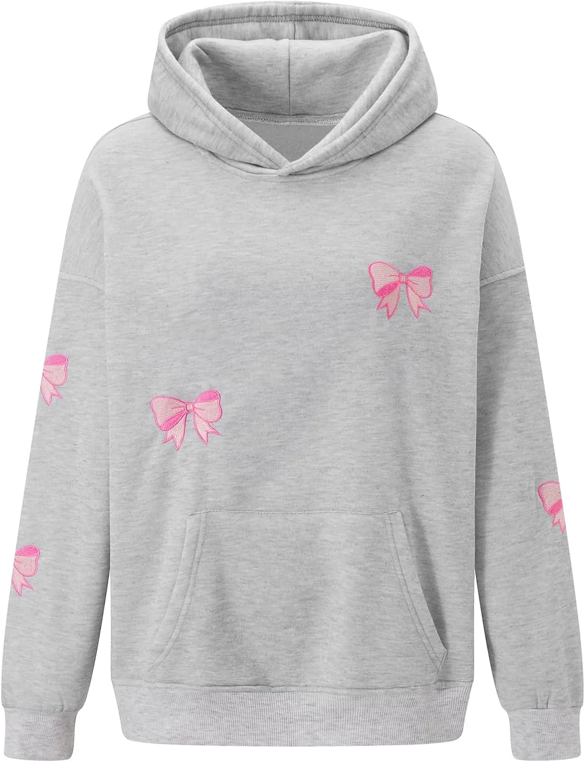 Women Floral Print Preppy Hoodies Y2k Long Sleeve Oversized Sweatshirt Aesthetic Flower Graphic Hooded Pullover Top