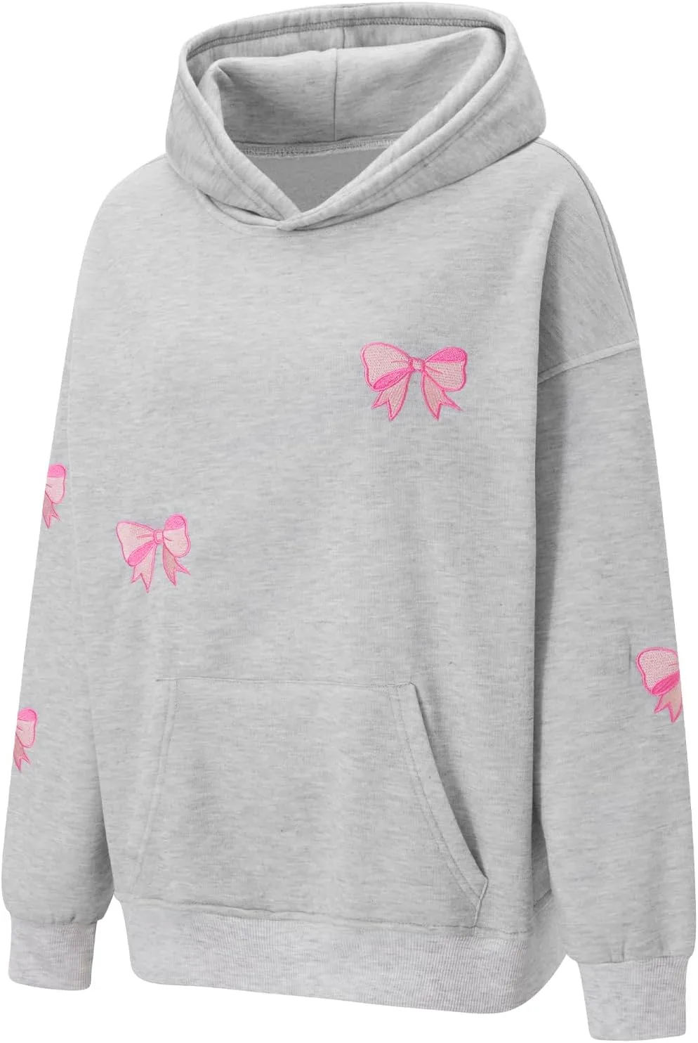 Women Floral Print Preppy Hoodies Y2k Long Sleeve Oversized Sweatshirt Aesthetic Flower Graphic Hooded Pullover Top