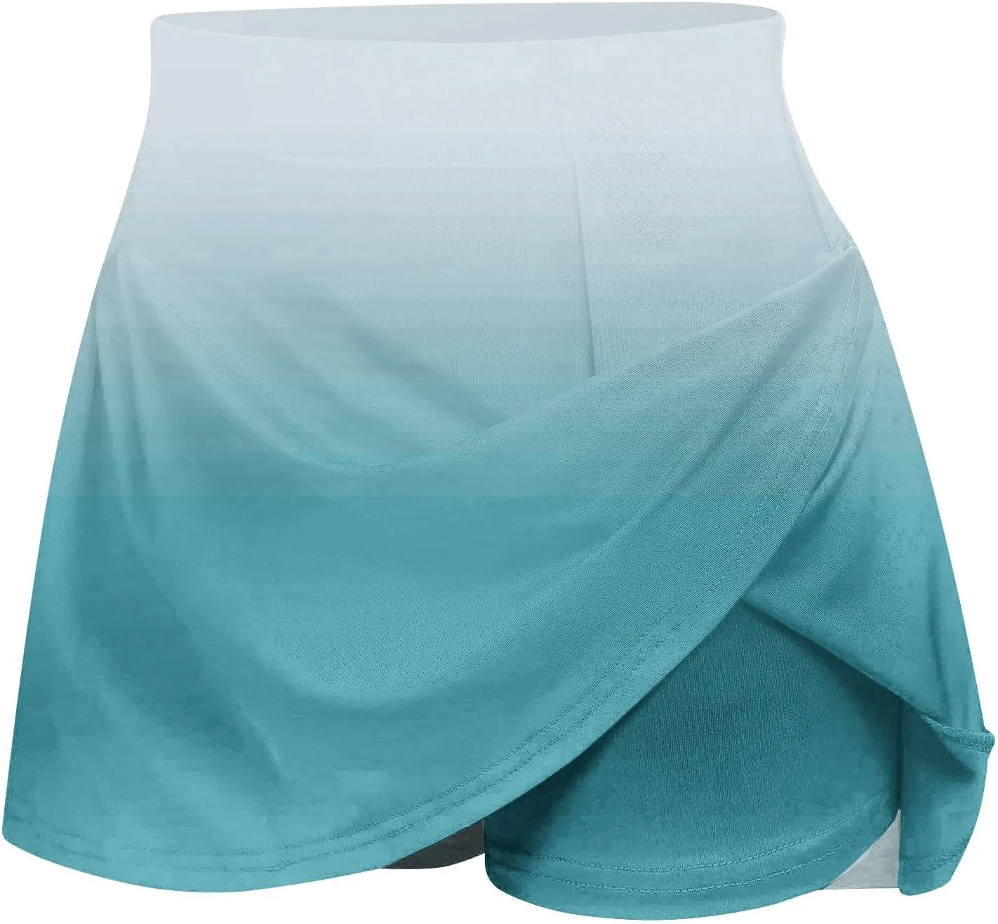 Women Gradient Colour Skirt Shorts Ladies Pleated Tennis Skirts Short Regular Fit Fake Two Piece Half Trouser 2025