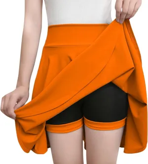 Women Long Skort High Waisted Tummy Control Workout Athletic Midi Pleated Skort for Women Summer Yoga Tennis Golf