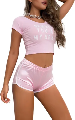 Women Sexy High Waist Elastic Athletic Shorts for Running Yoga
