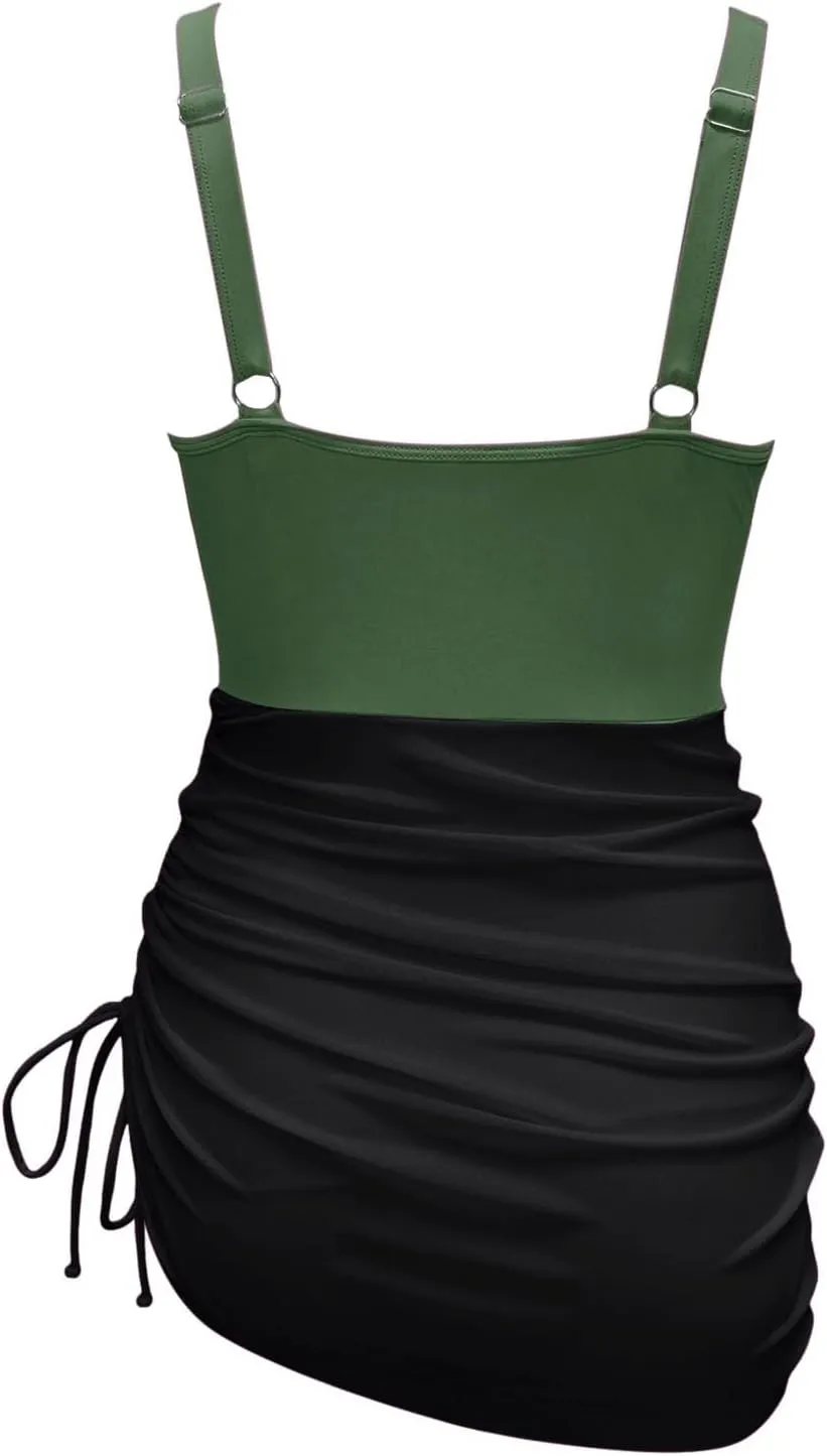 Women Slimming Full Coverage Bathing Suit Mesh Swimswear Women Summer Dresses Casual Boho Sundress Beach Smocked