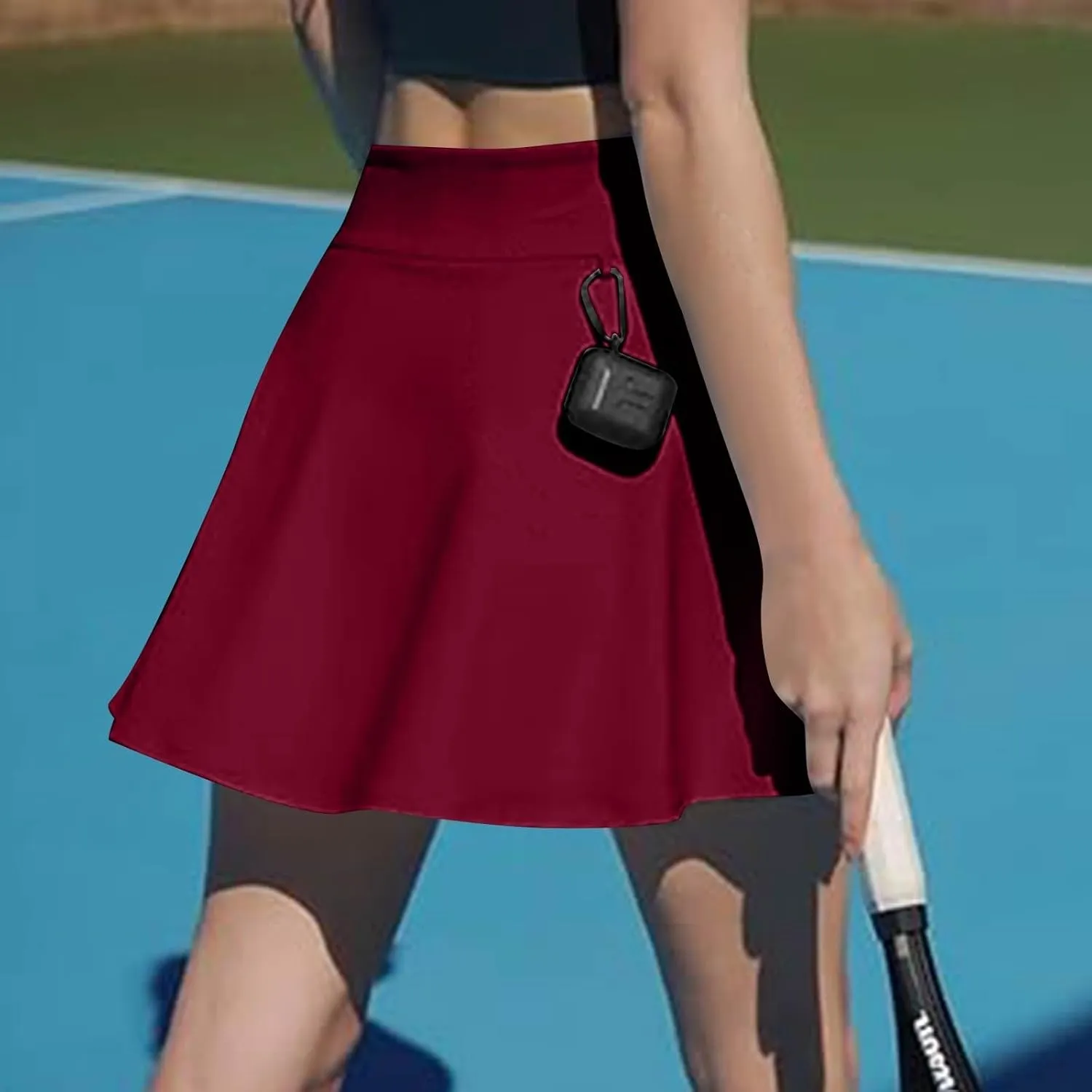 Women Tennis Skirt High Waisted Tummy Control Mini Athletic Skorts with Pockets Casual Flowy Side Slit Golf Skirts
