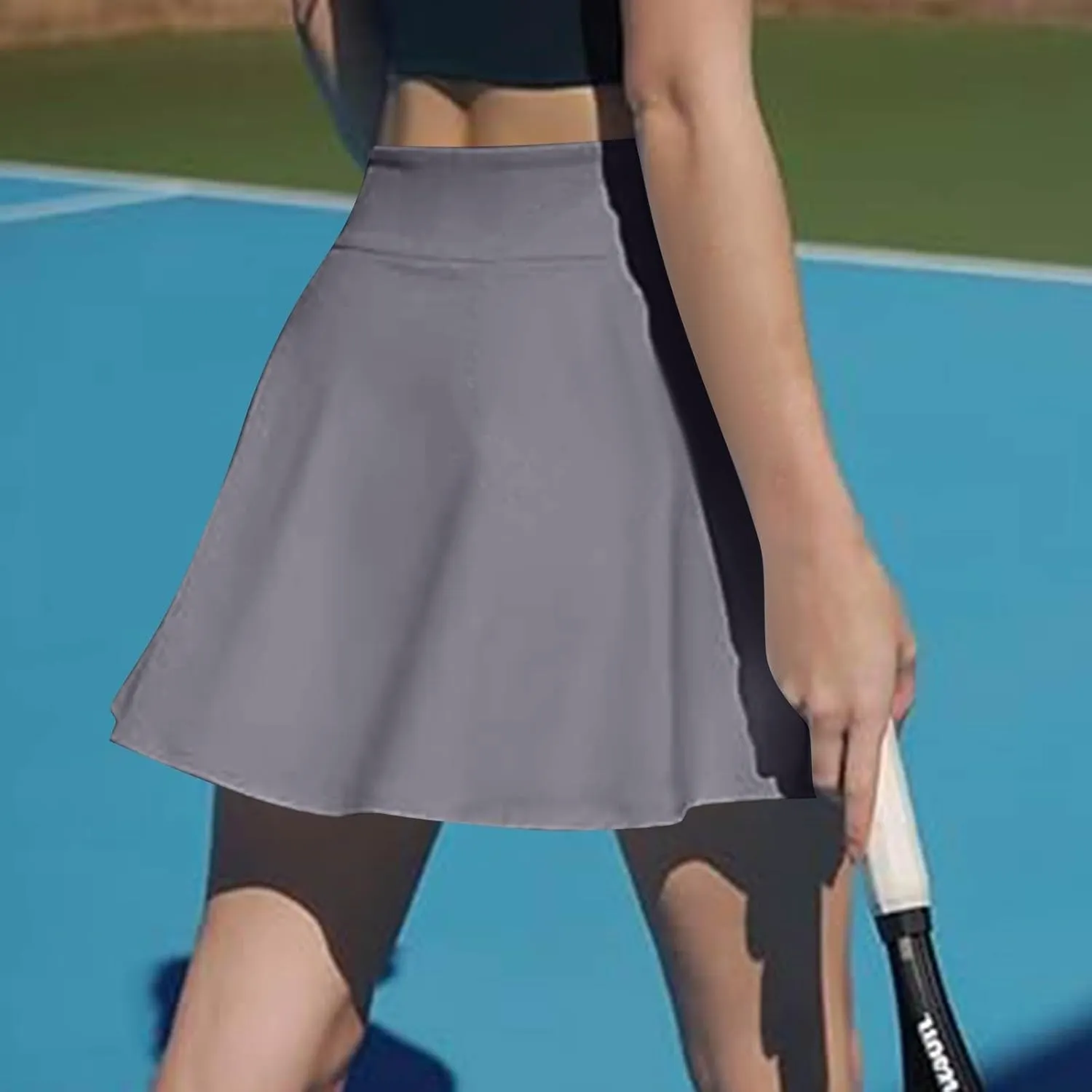 Women Tennis Skirt High Waisted Tummy Control Mini Athletic Skorts with Pockets Casual Flowy Side Slit Golf Skirts